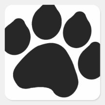 AMOUREUX DES ANIMAUX noir simple d'empreinte de pa Autocollants
