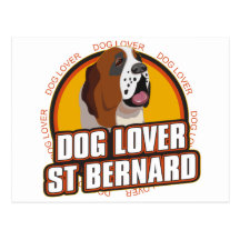 Amoureux des chiens de St Bernard Cartes Postales
