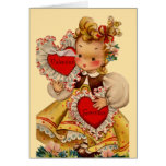Amoureux vintage de coeurs cartes de vœux