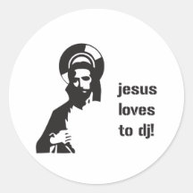 Amours de Jésus vers le DJ - musique de jockey de  Autocollants