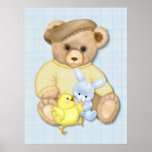 Amusement de crèche de garçon d'ours de nounours poster