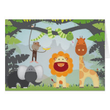 Amusement de jungle cartes de vœux