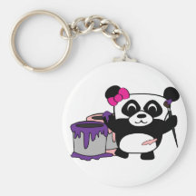 Amusement de peinture de panda de fille porte-clef