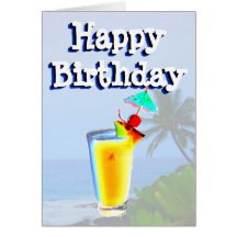 Amusement de plage de joyeux anniversaire cartes