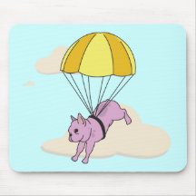 Amusement rose Mousepad de parapluie de bouledogue Tapis De Souris