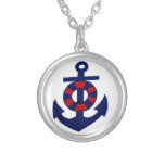 Ancre en collier blanc et bleu rouge colliers