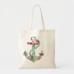 Ancre florale verte rose rouge vintage de motif sacs