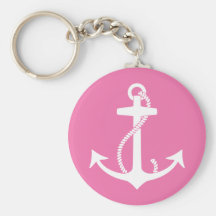 Ancre rose porte-clef