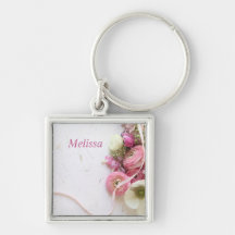 anémones, ranunculus, keychain de ruban porte-clés
