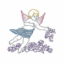 Ange avec des roses polos brodés