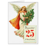 Ange avec l'arbre de Noël Cartes De Vœux