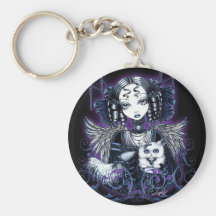 Ange blanc Keychain de chat persan d'Elizabeth Porte-clé