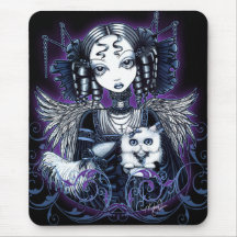 Ange blanc Mousepad de chat persan d'Elizabeth Tapis De Souris