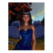 Ange bleu cartes postales