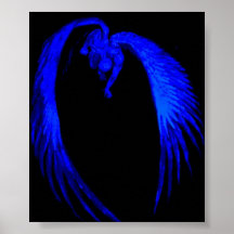 Ange bleu de guerrier affiches
