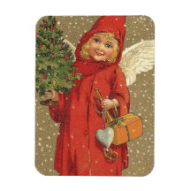 Ange dans un manteau rouge magnet