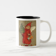 Ange dans un manteau rouge mug à café