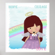 Ange de cancer du sein posters