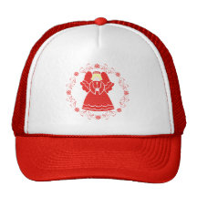 Ange de Noël dans la dentelle rouge Casquettes