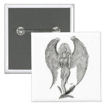 Ange dessin de crayon Black and conception white Badge