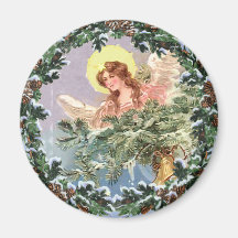 ANGE et GUIRLANDE de NOËL par SHARON SHARPE Magnets