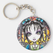 Ange Keychain en verre souillé de Constance Porte-clés