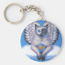 Ange "Kitty Yin Yang" Keychain de chat Porte-clef