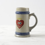 Ange rouge souriant de coeur tasse à café