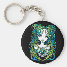 Ange vert Keychain de l'eau de "Kallan" Lotus Porte-clefs