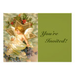 Ange vintage de Noël Invitations Personnalisées