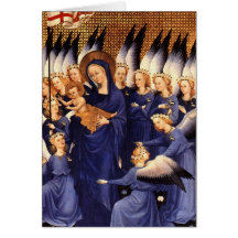 Anges autour de Vierge et d'enfant - diptyque de W Carte De Vœux