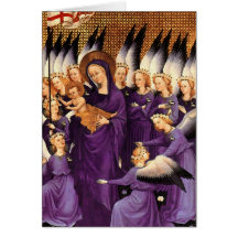 Anges autour de Vierge et d'enfant du Christ Cartes De Vœux