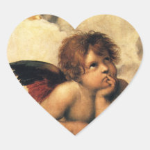 Anges de Sistine Madonna par Raphael Raffaello Autocollants En Cœur