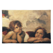 Anges de Sistine Madonna par Raphael Raffaello Sets De Table