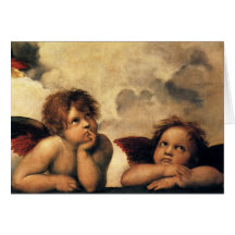 Anges de Sistine Madonna par Raphael Sanzio Carte De Vœux