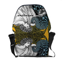 Anges personnalisés et sac d'école de paon besaces