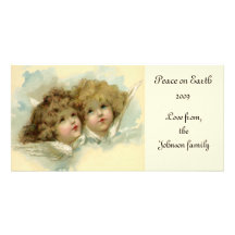 Anges victoriens cartes de vœux avec photo