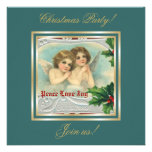 Anges vintages de Noël et invitation sainte de bai