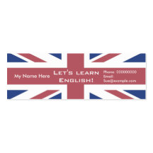 Anglais de enseignement -- Cartons publicitaires Cartes De Visite Personnelles
