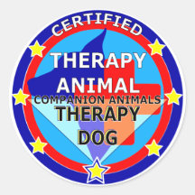 ANIMAL CERTIFIÉ DE THÉRAPIE - CHIEN DE THÉRAPIE AUTOCOLLANTS