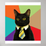 Animal Meme de conseil de chat d'affaires Poster