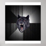 Animal Meme de conseil de loup de folie Poster