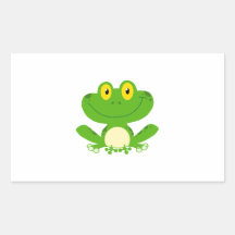 Animal mignon vert amphibie de bande dessinée de g autocollants