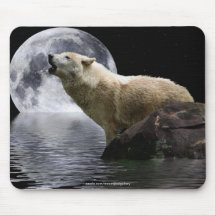Animal sauvage Mousepad de lune de loup d'hurlemen Tapis De Souris
