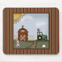 Animaux de ferme d'amusement de pays Mousepad Tapis De Souris