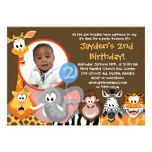 Animaux de zoo - invitation d'anniversaire d'anima