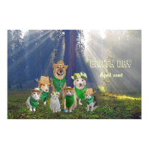 Animaux familiers de jour de la terre posters