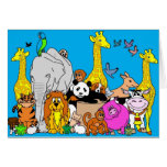 Animaux heureux carte