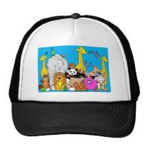 Animaux heureux casquettes de camionneur