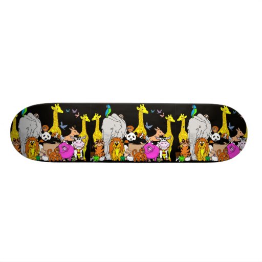 Animaux heureux plateau de skate